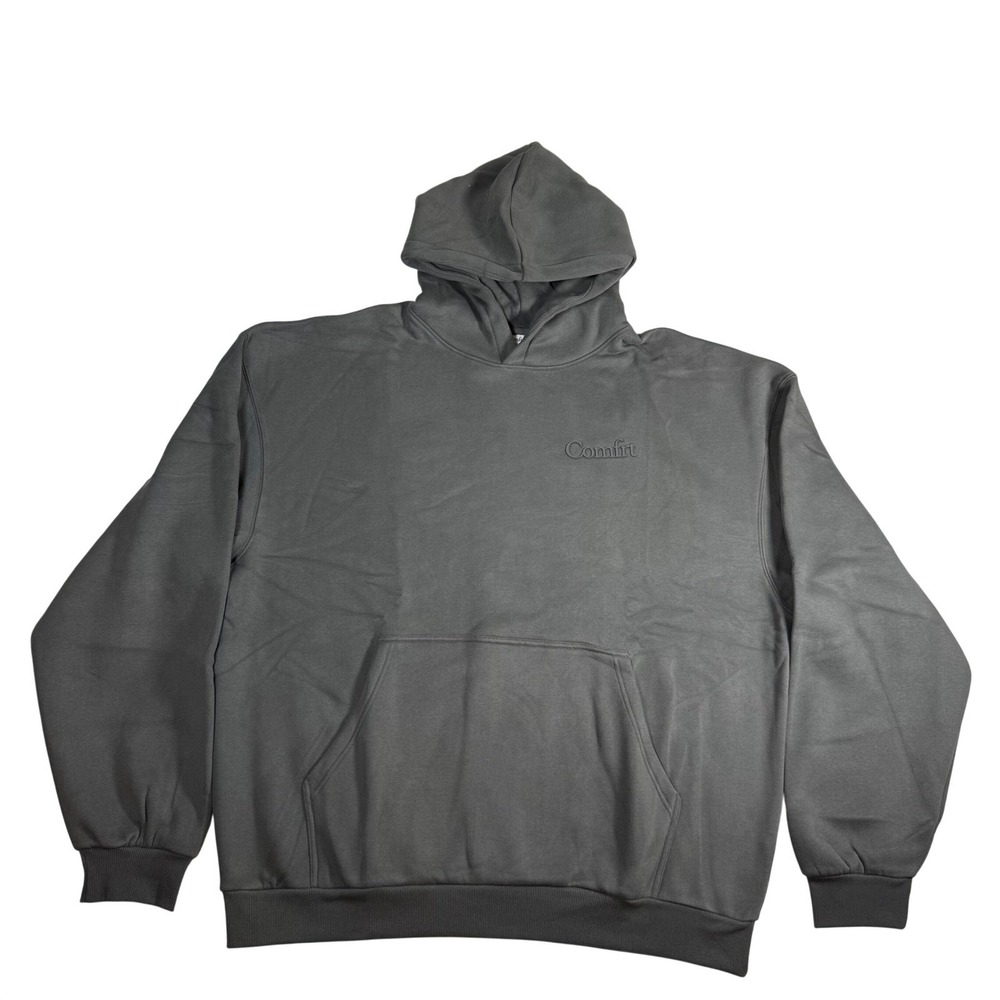 Comfrt Minimalist Hoodie Steel Grey 3XL Heavyweight Pullover Sweatshirt New